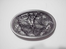 Belt Buckle Deer in nature 1983 Made in USA New Never used Vintage very nice