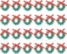 Cabilock Mini Kitchen Set 24Pcs Christmas Sisal Wreaths Miniature Frost... 