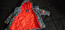Carter's Unisex Kids Gray Vehicle Print Hooded Zip Fleece Lined Jacket 3T