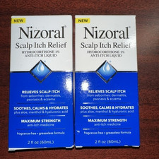 2x Nizoral Scalp Itch Relief 1 Hydrocortisone Liquid Fast Relief