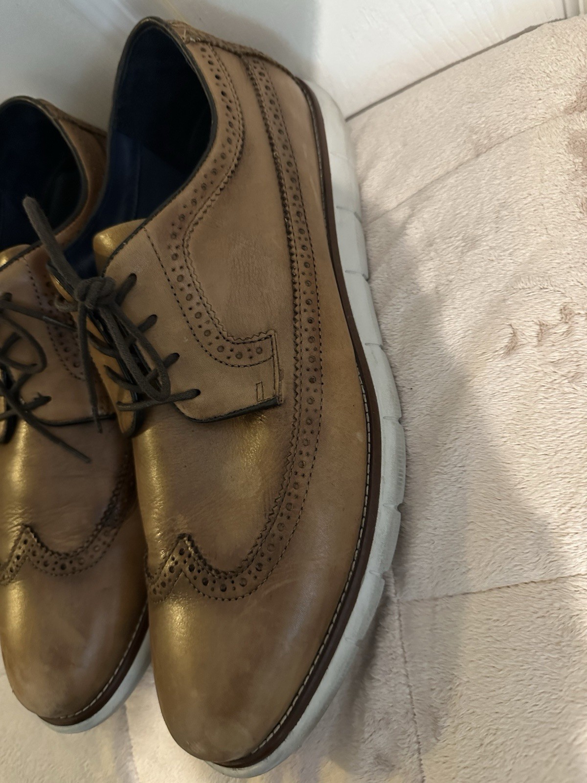 SAOLA Scarpa Johnston & Murphy uomo 13 Milson ala lunga pelle pieno fiore suola gomma