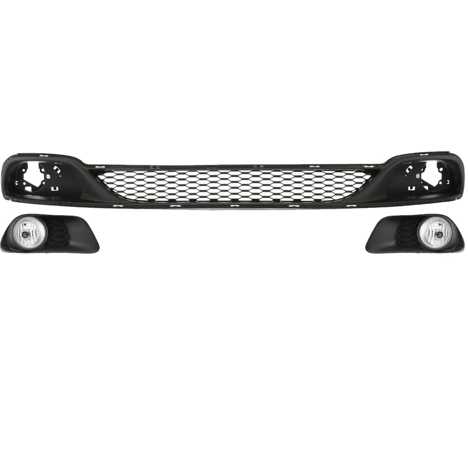 Front Lower Grille & Fog Light Pair For 2011-2020 Dodge Grand Caravan thumbnail 2