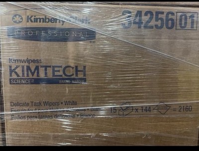 Kimtech 34256 Kimwipes Science Delicate Task Wipers Large Case 15 Boxes 2160ct