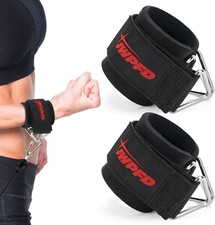 Wrist Straps for Cable Machines, Adjustable Neoprene Padded Wrist Cuffs for C...