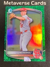 2025 Bowman Draft Chrome JJ Wetherholt Green Grass Refractor Prospect 13/99