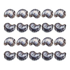 20 Pcs 8mm Sea Snail Shell Porcelain Beads, Blue Brown