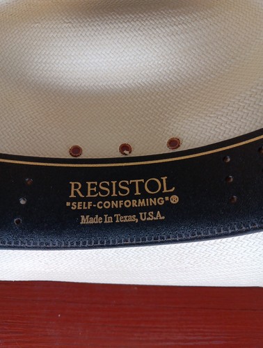 De Colección Resistol Autoconforme 5 Estrellas Shantung Panamá Paja Vaquero Sombrero Talla 7 Usado en Excelente Condición - Imagen 6 de 8