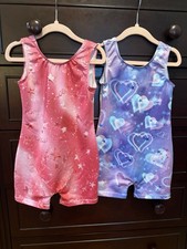 Girls Dance Leotard Short Style Fits Like 5/6 No Brand Gently Pre Owned Lot Of 2