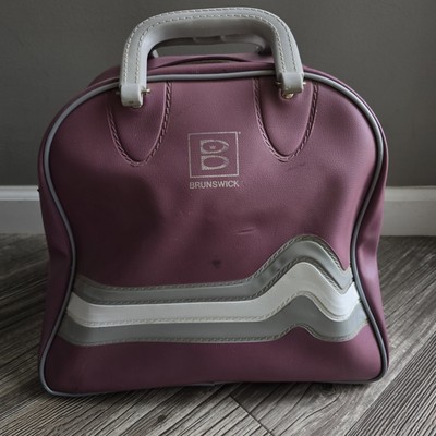 Brunswick Vintage 60's Bowling Ball Bag Purple/Pink Metal Rack Chevron