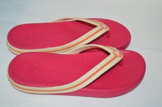 Kids Junior Crocband Flip Flops UK 1 Pink good condition