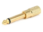 Metal 1/4in (6.35mm) TS Mono Plug to 3.5mm TRS Stereo Jack Adapter, Gold Plated