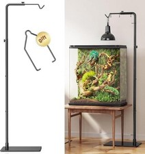 Reptile Heat Lamp Stand Adjustable 21"-62" Metal Light Holder with 62" Height