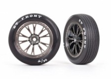 Traxxas 9474A Tires  Wheels Assembled Glued Weld Satin Black Chrome Wheels ...