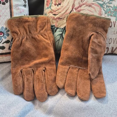 Wells Lamont Mens Large Suede Cowhide Leather Gloves 3M Thinsulate Winter Work