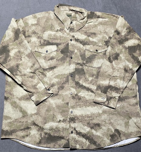 Vintage Oversize Outfitters Camo Camouflage Print Mens Sz 4XL Hunting Shirt USA - Picture 1 of 5