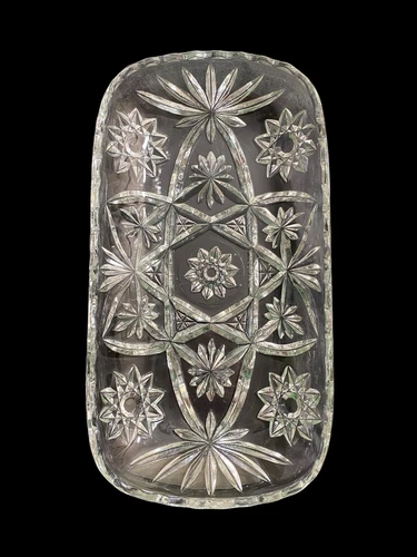 Vintage Anchor Hocking Star Of David Oblong Serving Tray Mid Century Dish Bowl