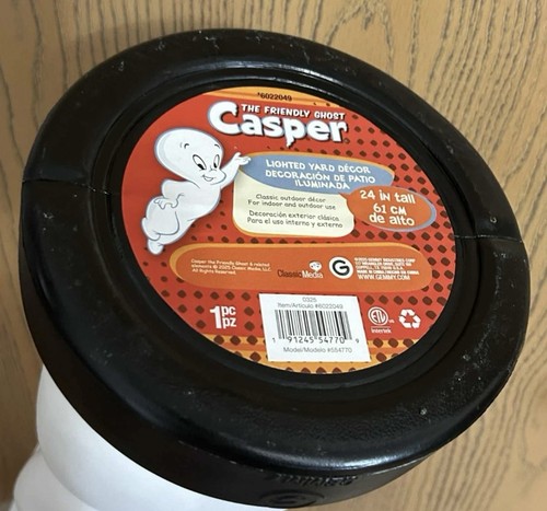 GEMMY 2 Foot Casper the Friendly Ghost Halloween Blow Mold Yard Decor Light NEW - Picture 3 of 3