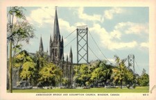 Ambassador Bridge & Assumption Church, c1920, Windsor, Ontario