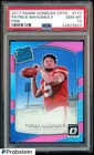 2017 Donruss Optic Pink Prizm #177 Patrick Mahomes II RC Rookie PSA 10