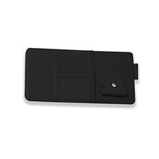 1 Pack Car Sun Visor Organizer, Sunglasses Holder for Car Sun Visor, Auto Black