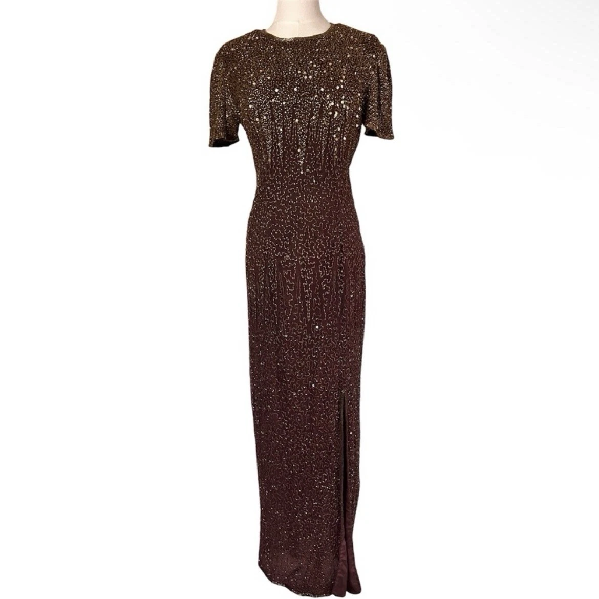 beaded embellished dress GLS GL3817 Fitted Long Prom Corset Beaded Sequin Dress