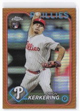 2024 Topps Chrome Orion Kerkering RC #180 Gold Refractors #/50 Phillies