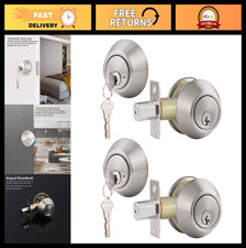 Keyed Alike Double Cylinder Deadbolts - Satin Nickel Door Locks for Exterior I