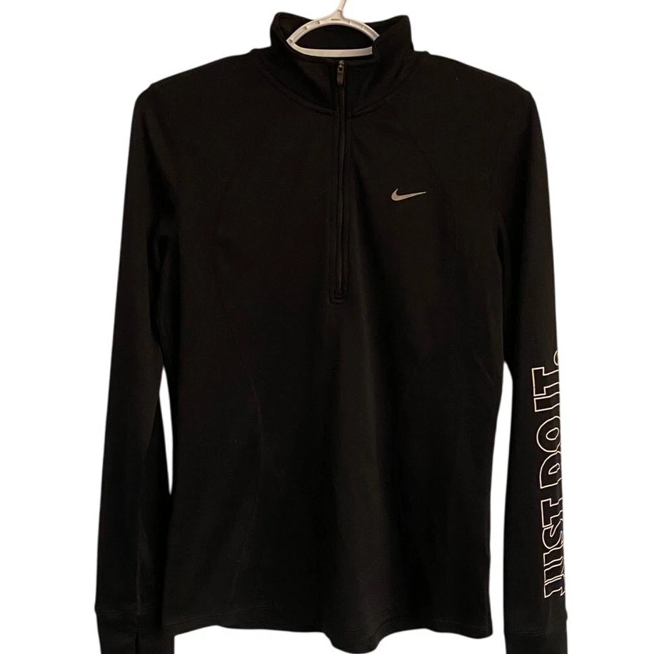 Camiseta Nike Dry Fit manga longa preta tamanho M corrida - Imagem 4 de 4