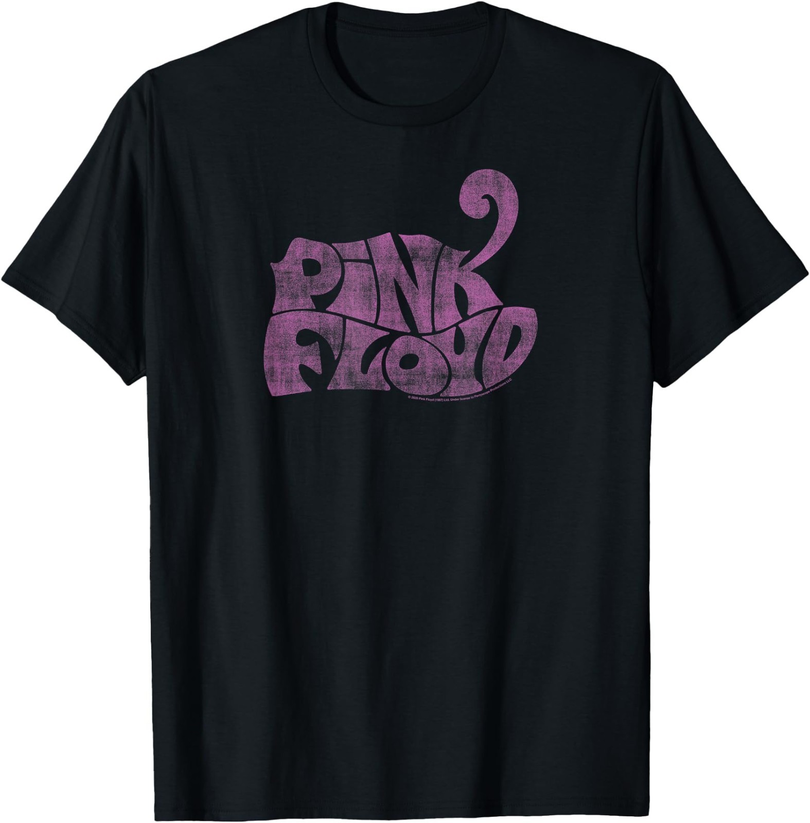 Black Pink Floyd Vintage T-Shirt: Classic Fit, Round Neck, Adult, Short Sleeve