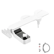 Bidet Attachment for Toilet 0.3" Thin Dual Nozzles Adjustable Pressure