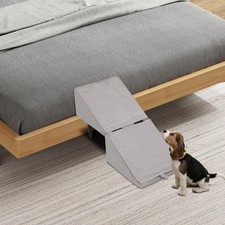 Dark Gray Split Dog Ramp 2 in 1 Lightweight Folding Pet Ramps Stair NEW