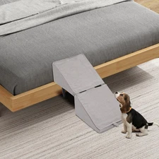 Dark Gray Split Dog Ramp 2 in 1 Lightweight Folding Pet Ramps Stair NEW