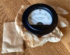 Vintage - Hickok Model 46R 0-200 DC Milliamperes Gauge / Meter Panel Mount - NOS