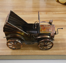 Vintage Wind-Up Tin Metal Toy Car with Driver and Key, Age 17 Years Up