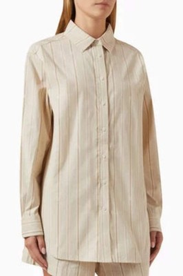 KITH Women's Gale Logo Stripe Shirt - Beige S MSRP: $220