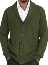 2025 New Men's Knitwear Long Sleeve Open Cardigan Pure Color Knitted Jacket Turn