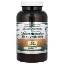 Amazing Formulas, Calcium Magnesium Zinc + Vitamin D3, 300 Tablets