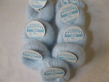 86gr Hochflausch Angora Wolle 100%,  hellblau