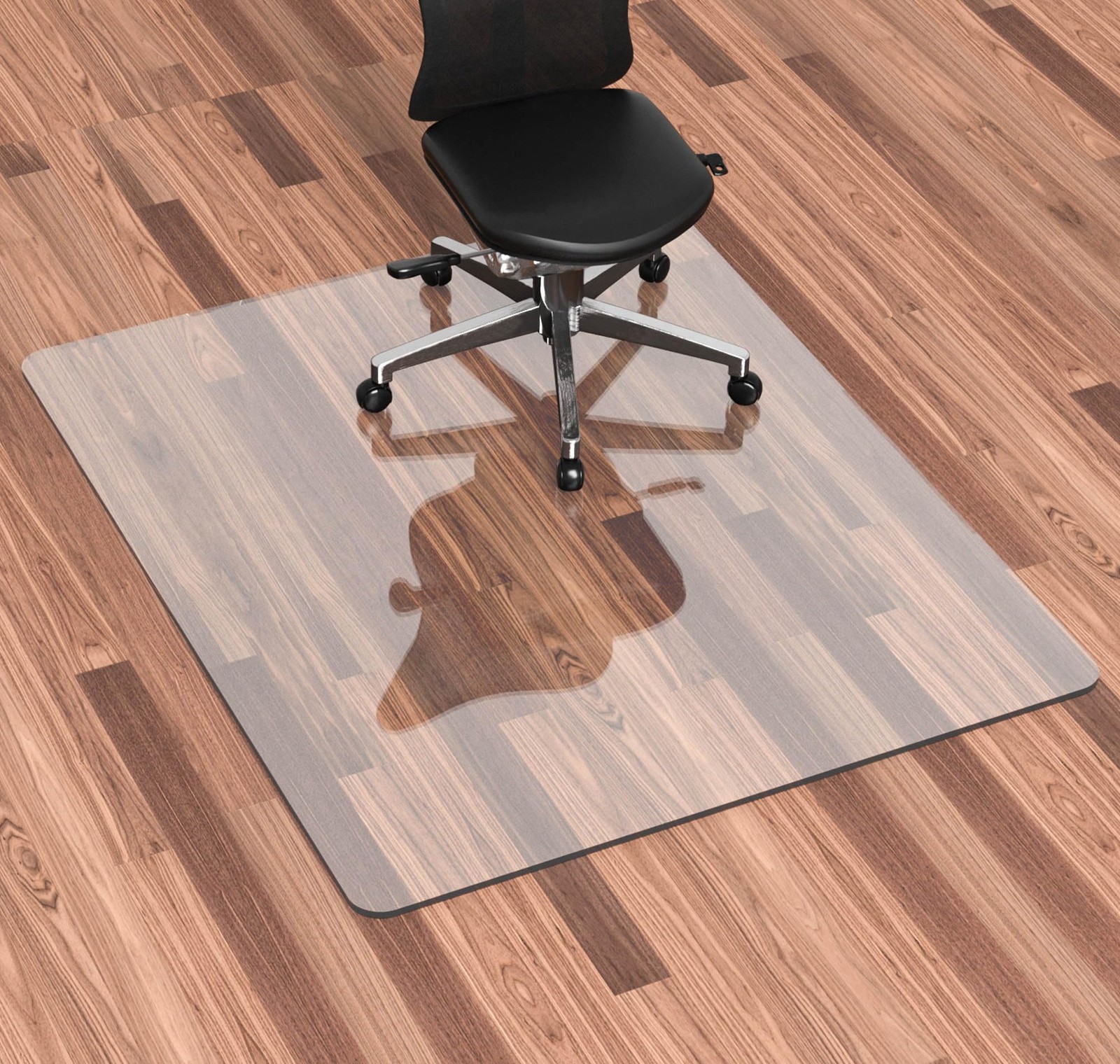 48x40 Clear Hardwood Floor Office Chair Mat – 1/8 Inch Thick Durable Protection