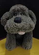 Russ DROOPY Puppy Dog chocolate Brown Plush Stuffed Toy 12 Pink Tongue RARE