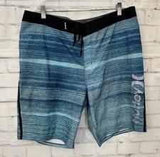 Hurley Phantom Size 36 Sandbar Board Shorts Swim Trunk Blue Striped