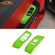 Green Window Lift Switch Panel Cover Trim Overlay for Dodge Challenger 2015-2023