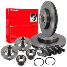 BREMBO Bremsscheibe 258mm Beläge FEBI Radlager Set Vorne für TOYOTA YARIS P9 P13
