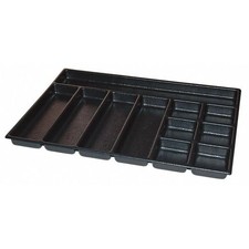 Drawer Organizer Tray 11 Compartment 2 in Cabinet Divider ABS Plastic Black