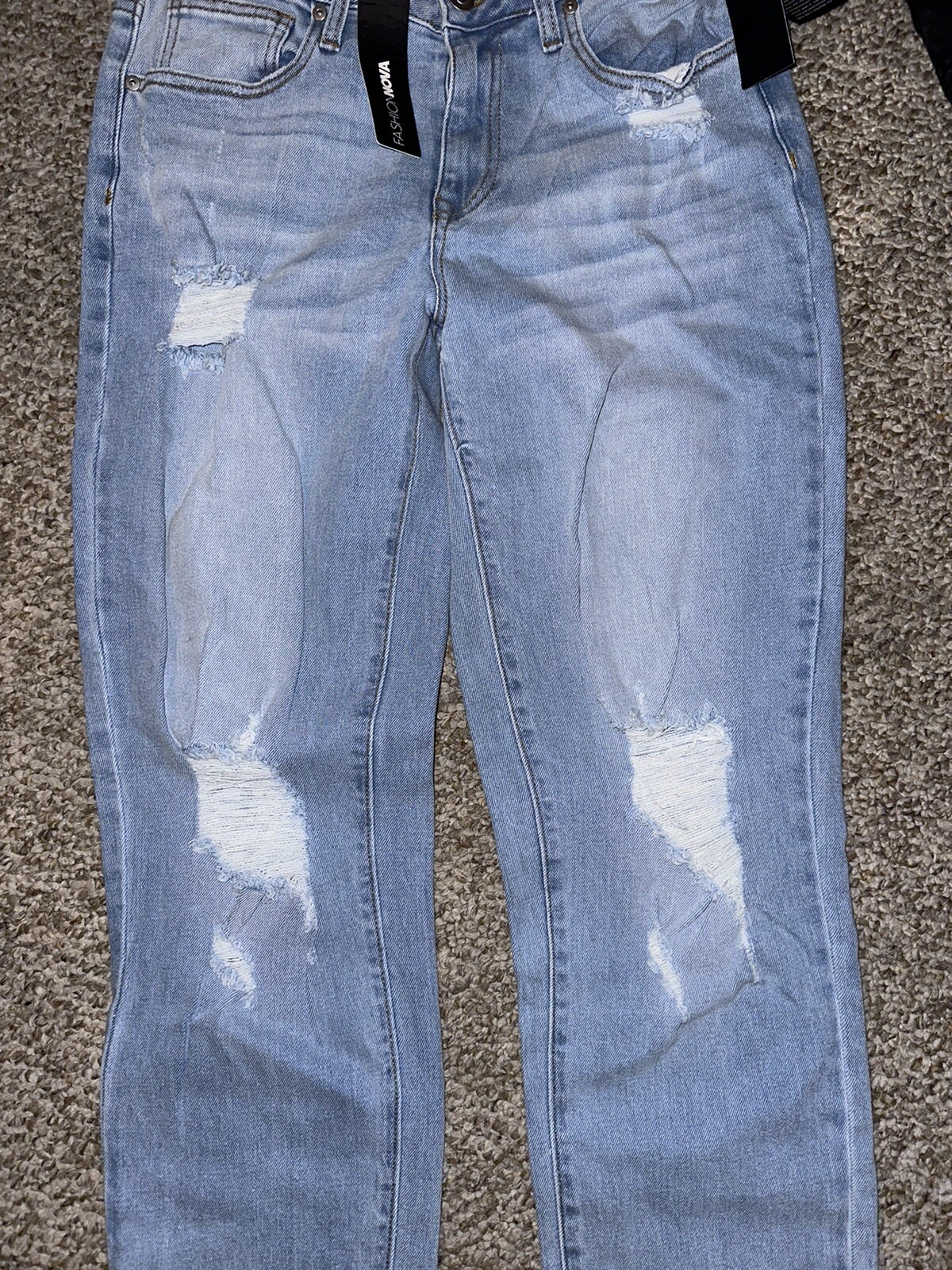 2 Jeans Fashion Nova Womens light Blue  and Black Size 7 New image 7