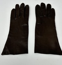 Leather Gloves Women's Size 6 1/2 Brown Unlined Driving Vintage