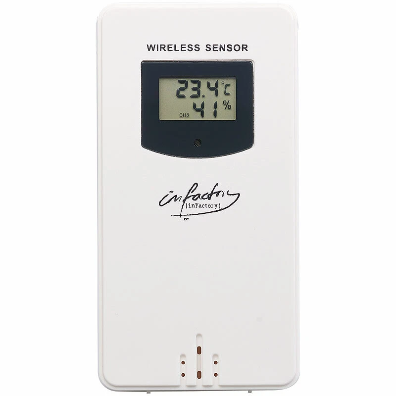 infactory Funk-Außensensor für Funkwetterstationen der FWS-Serie, IP44, 60 m - Bild 2 von 4