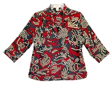 Notations Women's Petite Size PL Black Multi Layered Look Pullover Blouse Top