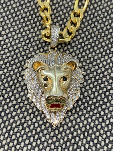 Gilt Wash Sterling Silver Lion Pendant 