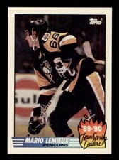 1990-91 TOPPS HOCKEY #17 MARIO LEMIEUX TEAM SCORING LEADERS PITTSBURGH PENGUINS